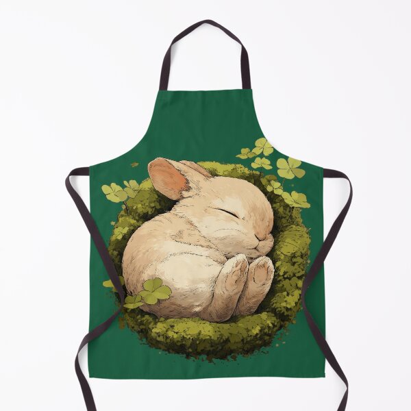 Item preview, Sleeping baby rabbit in a moss nest – Cute bunny with clover leaves designed and sold by Meiersbeste.
