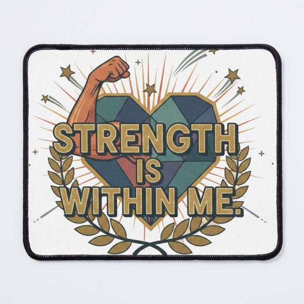 Item preview, Strength Is Within Me Motivational Retro Heart Empowerment Art designed and sold by freackly.