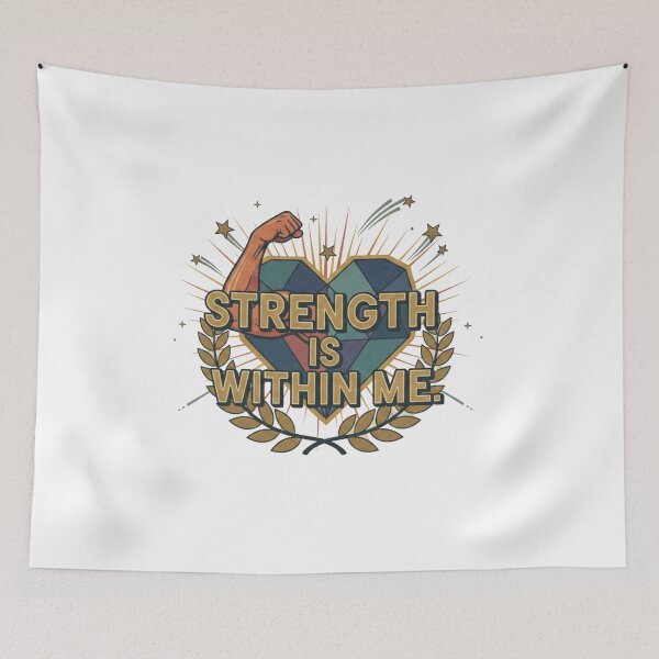 Item preview,  Strength Is Within Me Motivational Retro Heart Empowerment Art designed and sold by freackly.