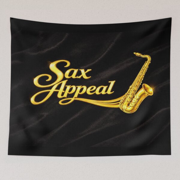 Item preview, Sax Appeal – Shiny Brass Sax on Black Velvet designed and sold by MySheetMusicArt.