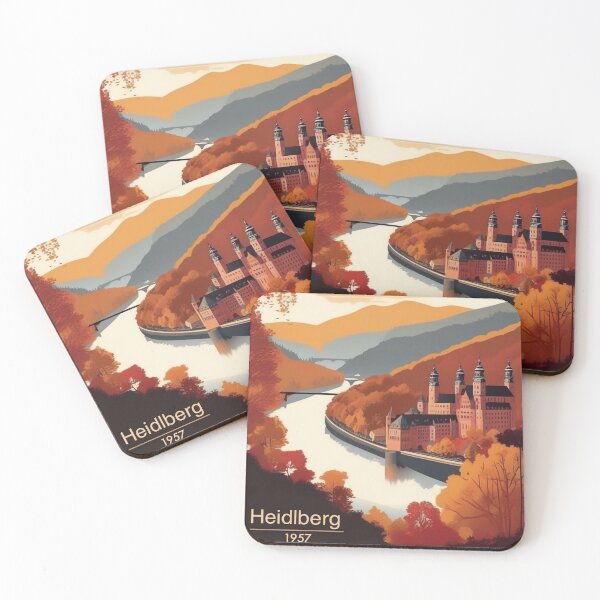 Item preview, Heidelberg Vintage Travel Poster - Schloss Heidelberg Alte Brücke Neckar Romantic Germany Retro Art designed and sold by Esterlane.