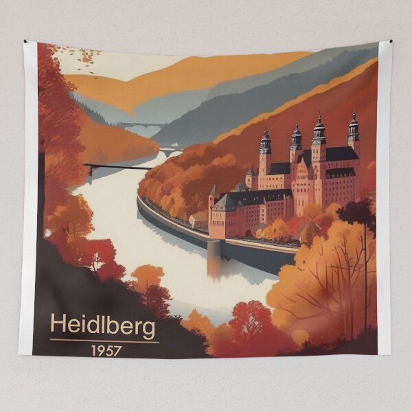 Item preview, Heidelberg Vintage Travel Poster - Schloss Heidelberg Alte Brücke Neckar Romantic Germany Retro Art designed and sold by Esterlane.