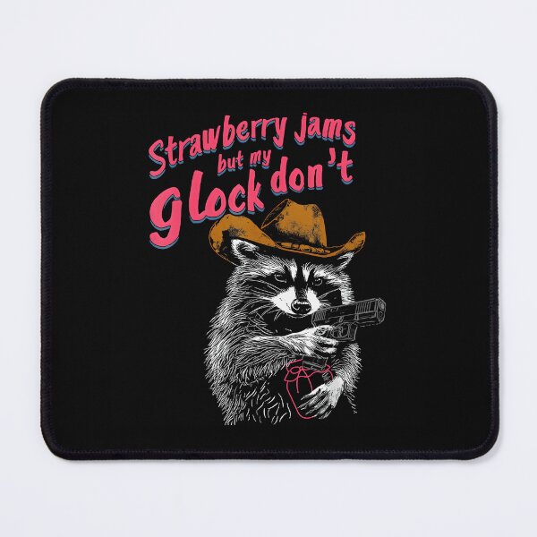 Item preview, Strawberry Jams But My Don't Funny Cowboy Raccoon designed and sold by Sossima Art.
