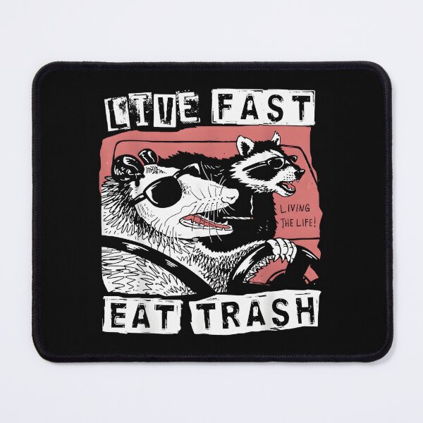 Item preview, Team Trash Opossum Raccoon Skunk Funny Live Fast Eat Trash Street Cats Squad designed and sold by Sossima Art.