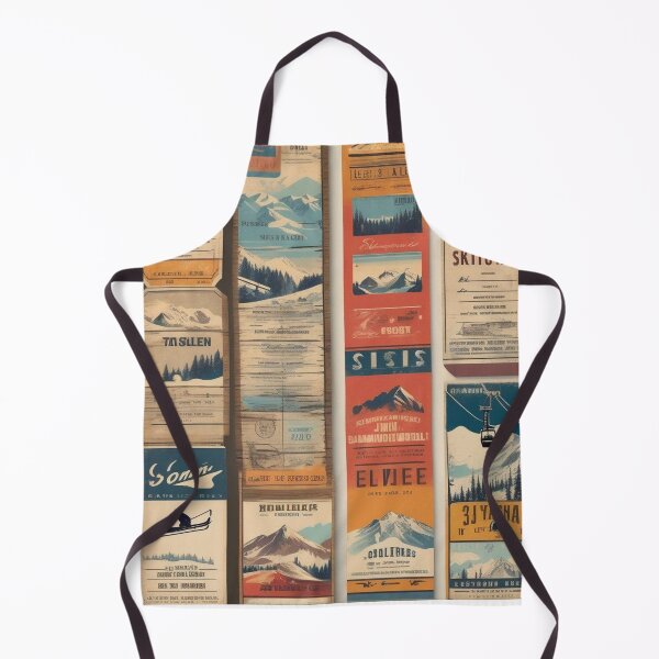 Item preview, Vintage Ski Lift Ticket Collage - Retro Resort Tags Nostalgic Skiing Art Après-Ski Winter Sports Decor designed and sold by Esterlane.