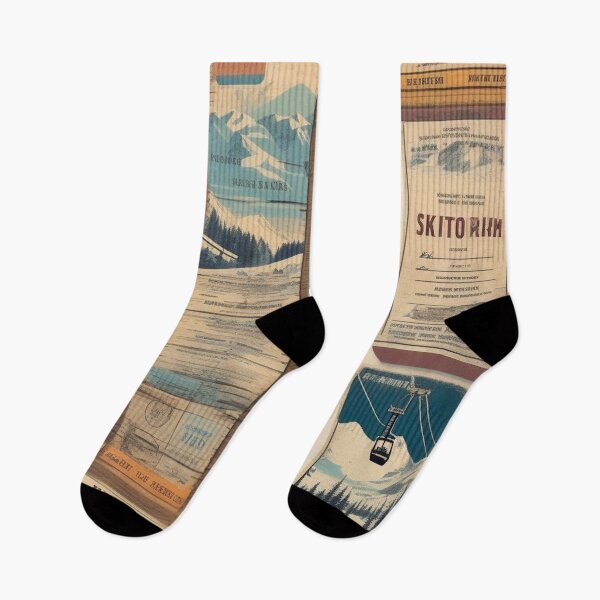 Item preview, Vintage Ski Lift Ticket Collage - Retro Resort Tags Nostalgic Skiing Art Après-Ski Winter Sports Decor designed and sold by Esterlane.