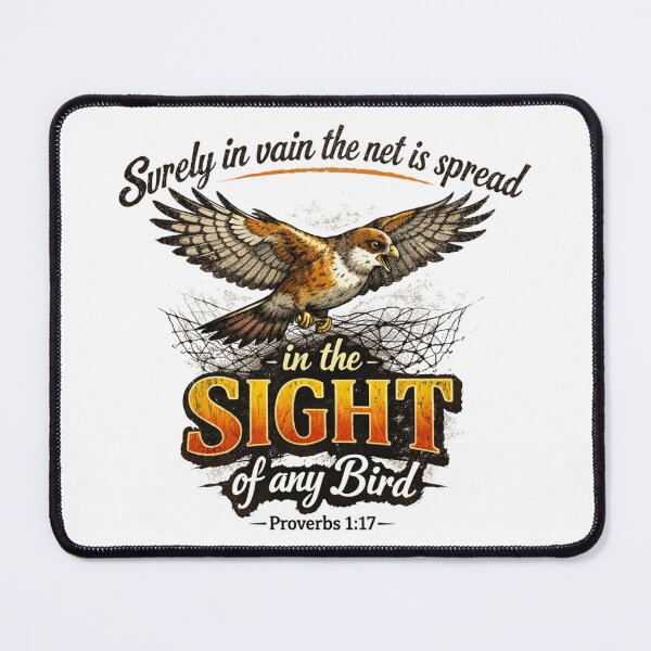 Item preview, Surely in Vain - Proverbs 1:17 Bird and Net Graphic designed and sold by Faithloveshop.