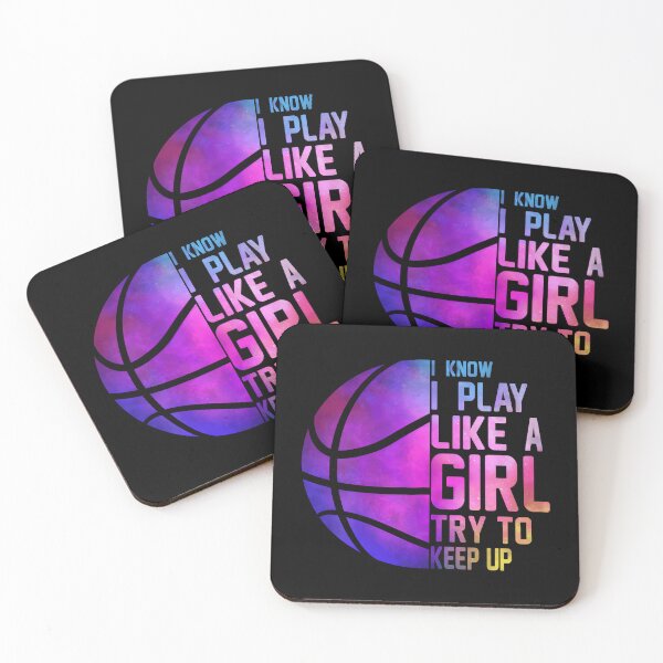 Item preview, Basketball Girl Colorful Girly I know I play like a girl try to keep up designed and sold by Sossima Art.