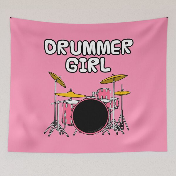 Item preview, Drummer Girl, Female Musician Drums Pecussion designed and sold by doodlerob.