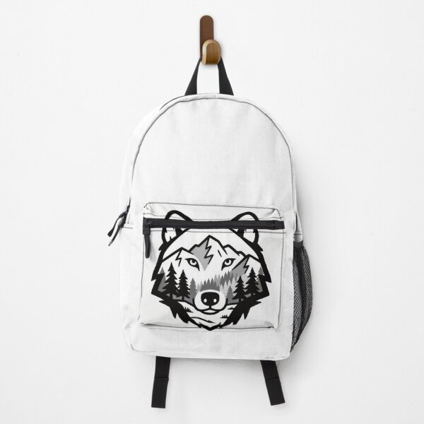 Item preview, Stylized Wolf Head with Mountain Peaks designed and sold by Wonderful Designs.