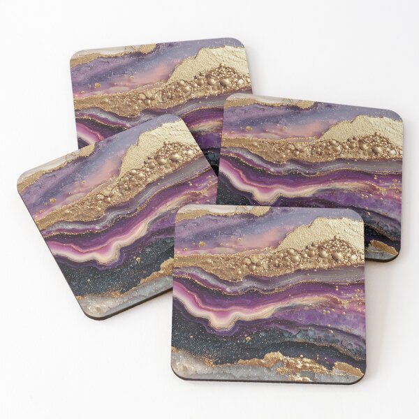 Item preview, Purple and Gold Acrylic Pour designed and sold by EnkiMakes.