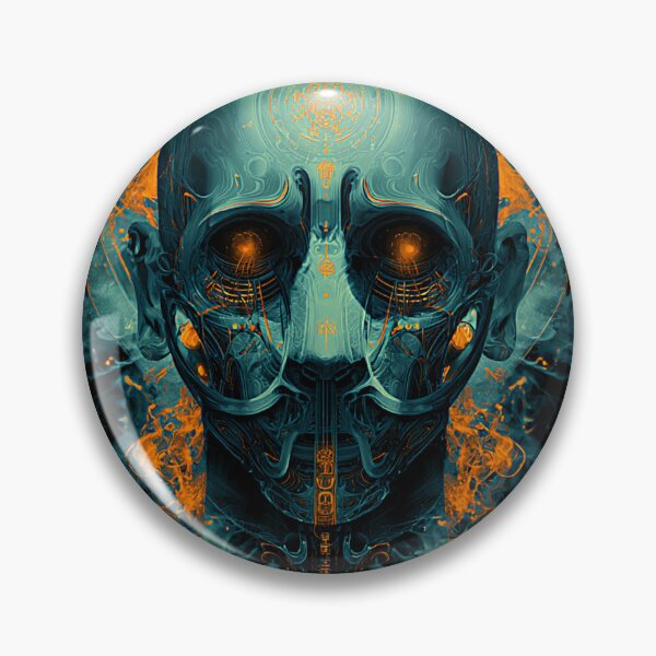 Item preview, Cyber Skull With Neon Smoke designed and sold by DarkSpaceVibes.