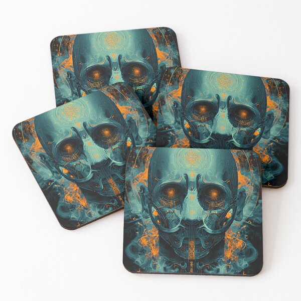 Item preview, Cyber Skull With Neon Smoke designed and sold by DarkSpaceVibes.