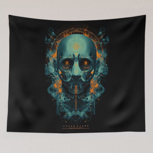Item preview, Cyber Skull With Neon Smoke designed and sold by DarkSpaceVibes.