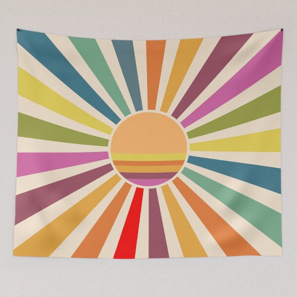 Item preview, Retro 70s Sunburst Art - Colorful Mid Century Modern Sunshine Pop designed and sold by DeeLulu.