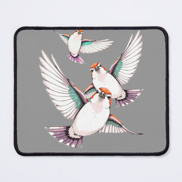 Item preview, Flock of Sparrows in Soft Flight – Gentle Nature Art designed and sold by Naturalite19.