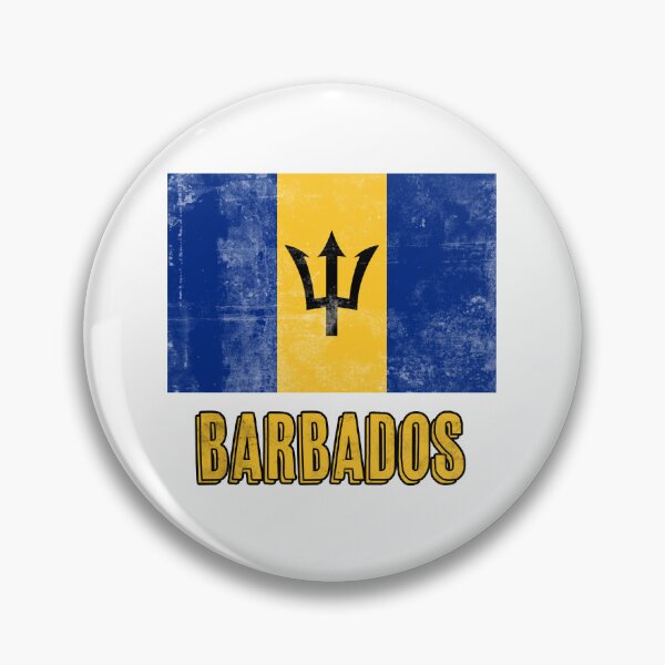 Artikelvorschau, Flagge von Barbados im "Grunge"-Look. entworfen und verkauft von KTSubz Faith & Fun Designs.
