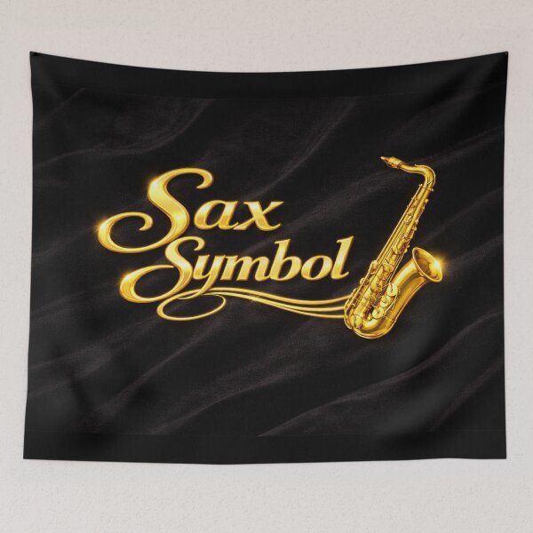 Item preview, Sax Symbol – Shiny Gold Saxophone on Black Velvet designed and sold by MySheetMusicArt.
