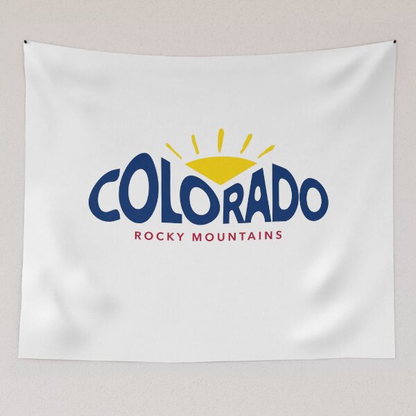 Item preview, Colorado Rocky Mountains Graphic, CO Flag Colors, American Travel, Skiing Hiking designed and sold by MerchSearchCO.