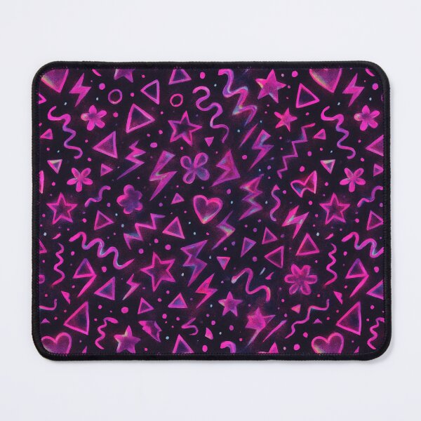 Item preview, Pink Beauty Doodle Pattern – Girly Makeup Icons, Bows, Hearts & Lipstick on Black Background designed and sold by astersgraphics.