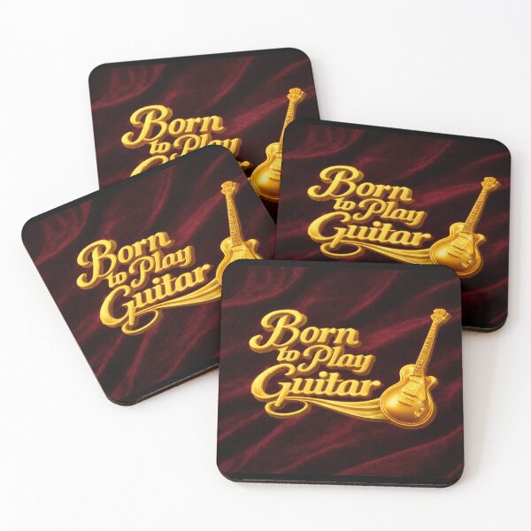 Item preview, Born to Play Guitar – Gold Guitar on Burgundy Velvet designed and sold by MySheetMusicArt.