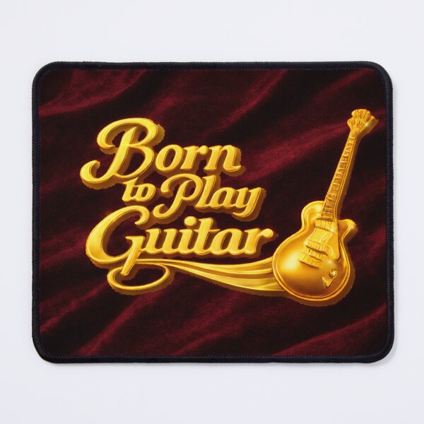 Item preview, Born to Play Guitar – Gold Guitar on Burgundy Velvet designed and sold by MySheetMusicArt.
