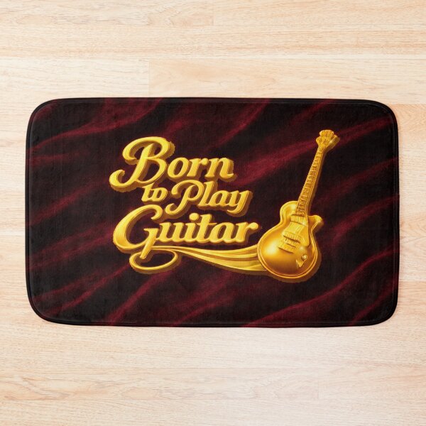 Item preview, Born to Play Guitar – Gold Guitar on Burgundy Velvet designed and sold by MySheetMusicArt.