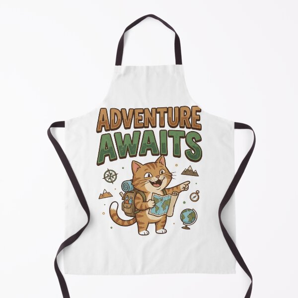 Item preview, Adventure Awaits Funny Travel Cat Wanderlust Explorer designed and sold by Quillway.