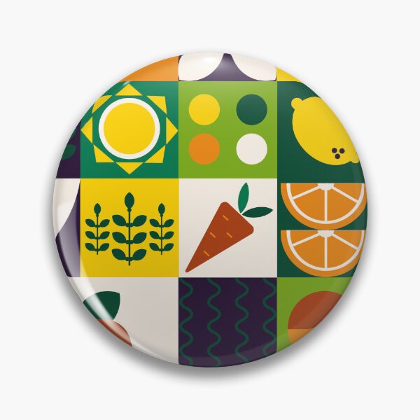 Item preview, Bauhaus Orange, Lime And Yellow Fruit Geometric Pattern designed and sold by DEC02.
