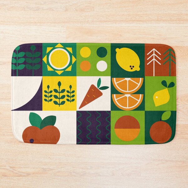Item preview, Bauhaus Orange, Lime And Yellow Fruit Geometric Pattern designed and sold by DEC02.