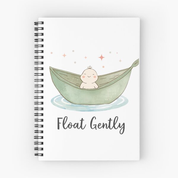 Item preview, Little Leaf Boat with Smiling Character, Kawaii Nature Illustration designed and sold by Moodune.