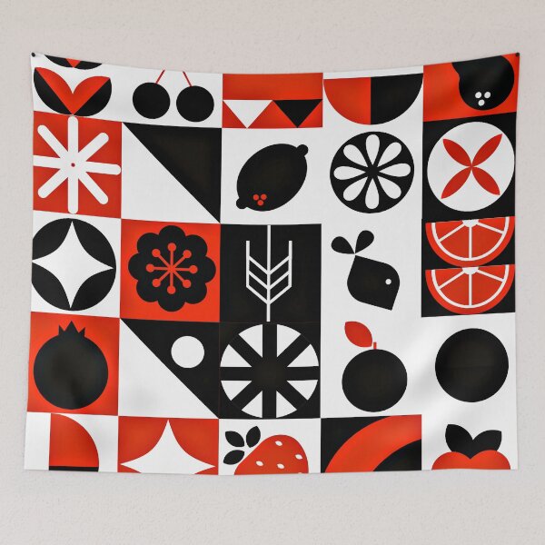 Item preview, Red, Black, And White Bauhaus Abstract Geometric Pattern designed and sold by DEC02.