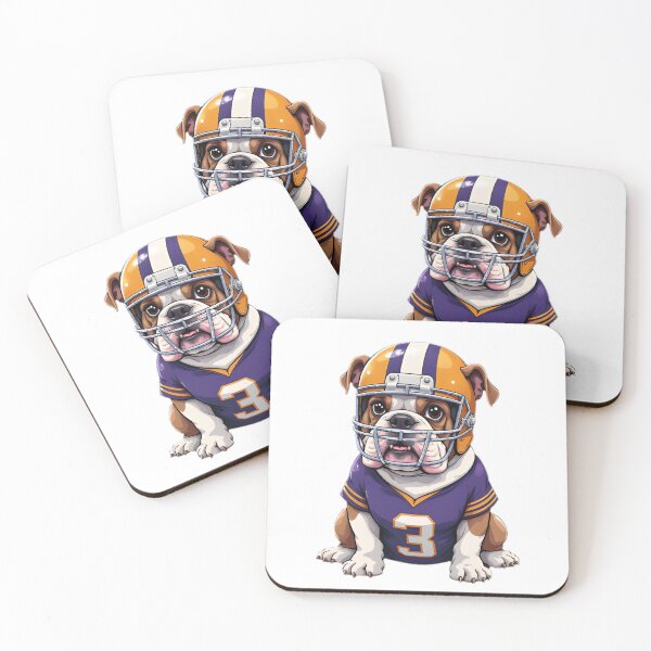 Item preview, Bulldog Football Mascot in Jersey designed and sold by SunkenCost.