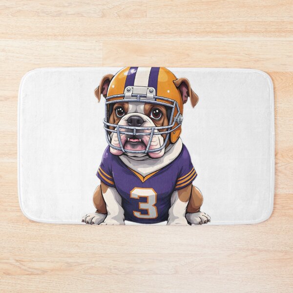 Item preview, Bulldog Football Mascot in Jersey designed and sold by SunkenCost.