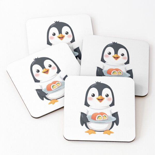 Item preview, Penguin Sushi Server Cute Illustration designed and sold by SunkenCost.