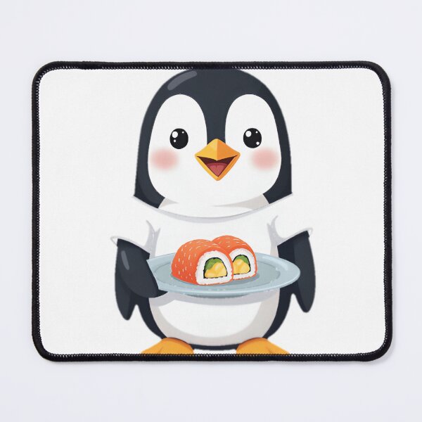 Item preview, Penguin Sushi Server Cute Illustration designed and sold by SunkenCost.