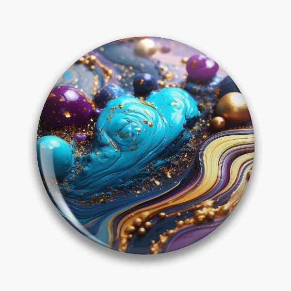 Item preview, Blue, Purple, And Golden Paint Swirls Abstract Art  designed and sold by DEC02.