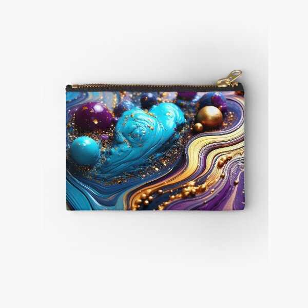 Item preview, Blue, Purple, And Golden Paint Swirls Abstract Art  designed and sold by DEC02.