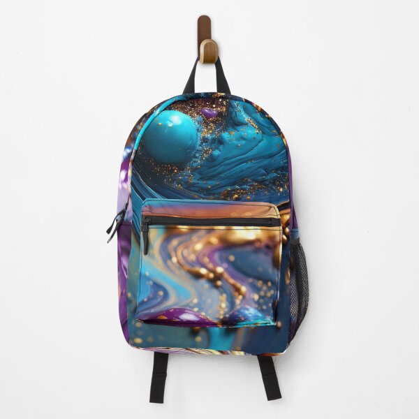 Item preview, Blue, Purple, And Golden Paint Swirls Abstract Art  designed and sold by DEC02.