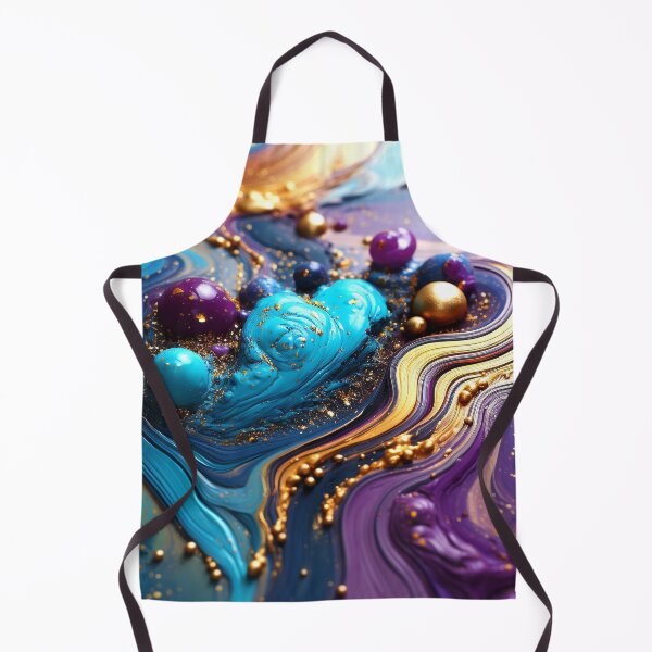 Item preview, Blue, Purple, And Golden Paint Swirls Abstract Art designed and sold by DEC02.
