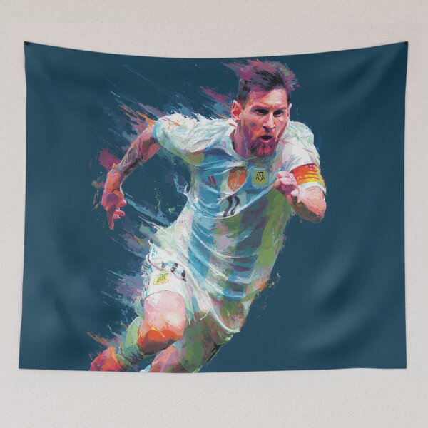 Item preview, Messi in action Graphic Paint poster design designed and sold by blackdogshop.