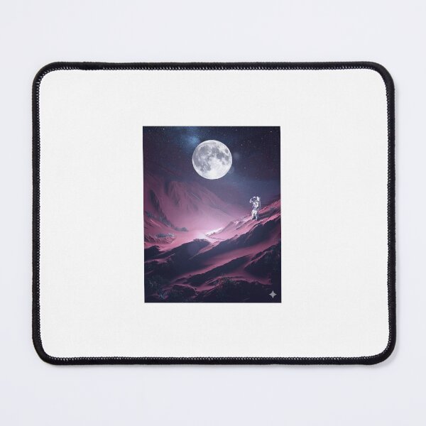 Item preview, Surreal Astronaut Art Print - Pink Cosmic Landscape Decor - Moon Exploration Poster - Sci-Fi Wall Art - Celestial Dreamscape Illustration designed and sold by stivenex.