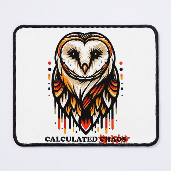 Item preview, Calculated Chaos Owl Fire Wisdom Strategy Art designed and sold by DrawDrip.