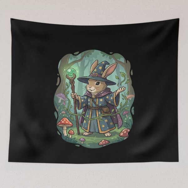 Item preview, Whimsical Bunny Wizard Fantasy Forest Adventure designed and sold by k3rstman1.