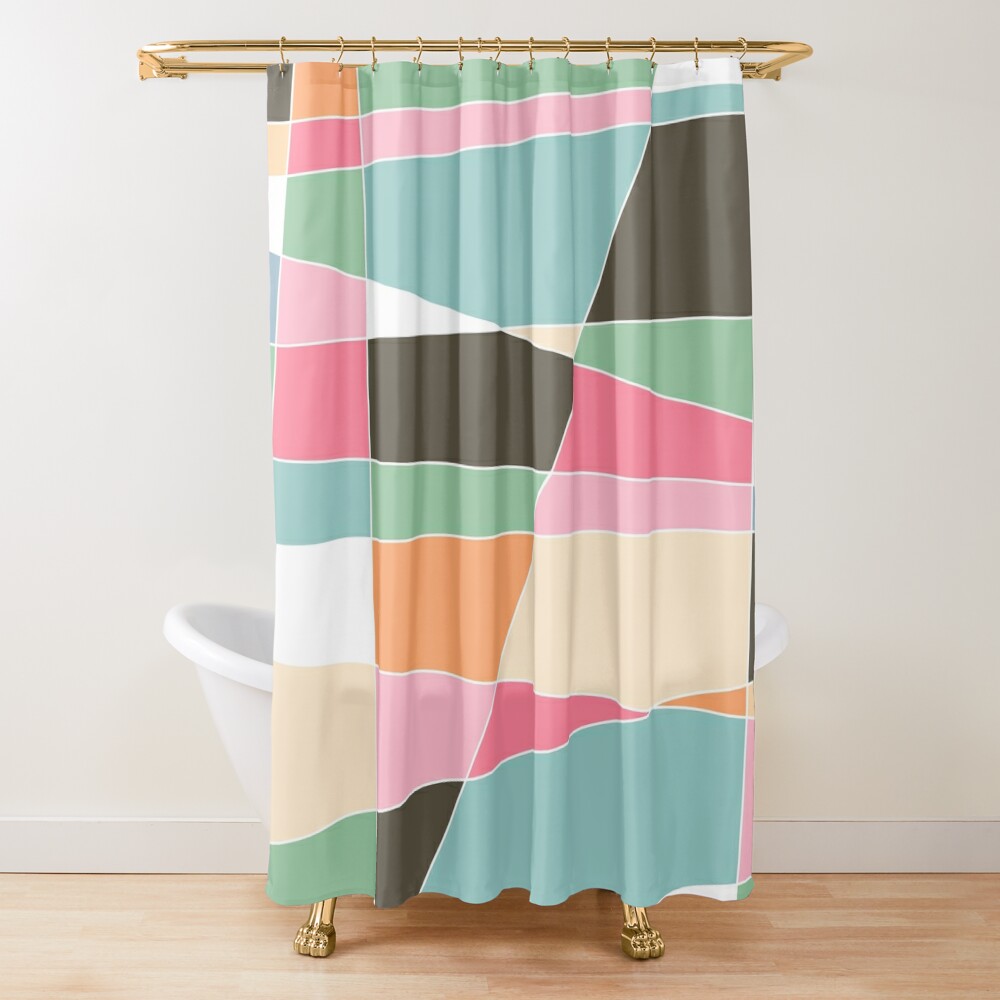 pink and brown shower curtain