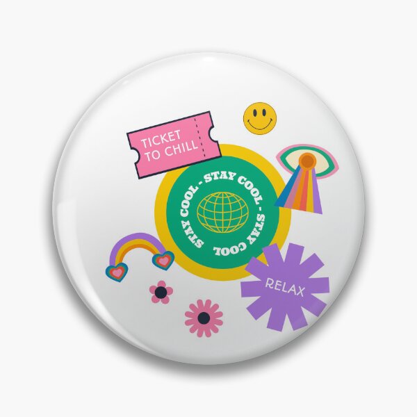 Item preview, Stay Cool - Relax Retro Sticker Style Positive Graphic Design  designed and sold by TalkTee Me.