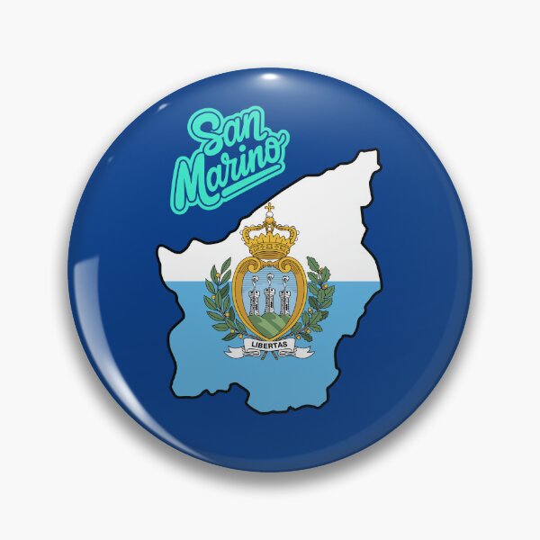 Item preview, San Marino: Map Outline with Coat of Arms Inside designed and sold by QuoteCanvas.TH.