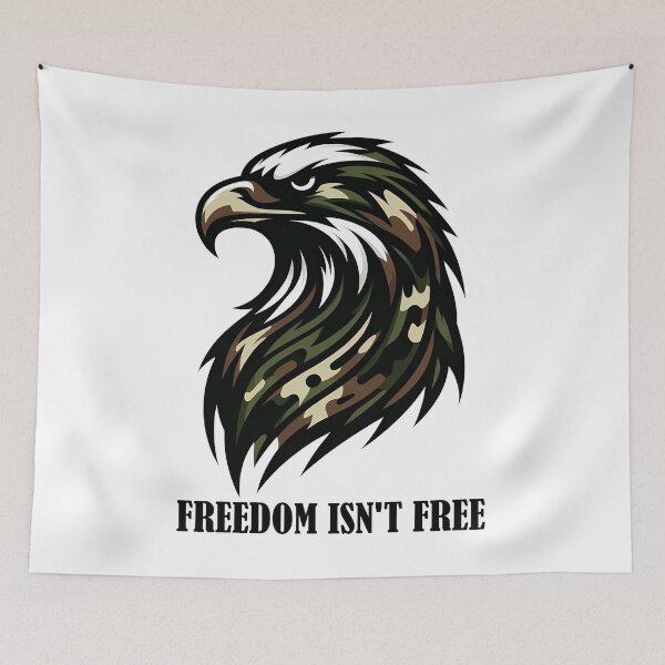 Item preview, Freedom Isn't Free Camo Eagle Military Veteran Art designed and sold by DrawDrip.