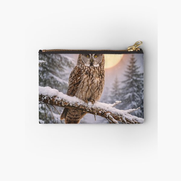 Item preview, Moonlit Majesty: Great Gray Owl in Winter Forest designed and sold by WJ Cozy Creations.