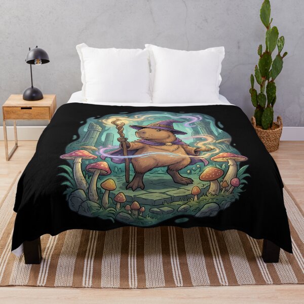 Item preview, Whimsical Capybara Wizard Magical Fantasy Forest designed and sold by k3rstman1.